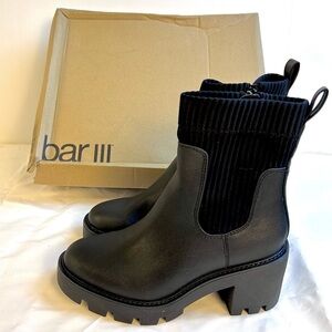 New Bar III Versuz Women’s Black Lug Sole Platform Ankle Boots / Sz 7.5